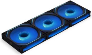 Lian Li SL-Infinity 120 RGB Uni Fan, Infinity Mirror Design, Customizable RGB Lighting, 3x 120mm PWM Fan, 2100 rpm Fan Speed, 61.3 CFM Airflow, Triple Pack with Controller, Black | G99.12SLIN3B.00