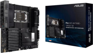 Asus Pro WS W790E-SAGE SE LGA 4677 EEB Workstation Motherboard, Intel W790 Chipset, 8x DIMM DDR5 / 2048GB Max Memory, 3x M.2 Slots, 7x PCIe 5.0 Slot, Pre-Mounted I/O Shield | 90MB1C20-M0EAY0
