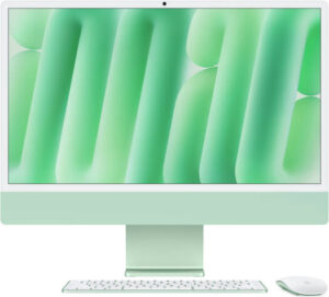 Apple iMac (2024) AIO Desktop Computer, 24" 4.5K Retina Standard Display, Apple M4 Chip with 10-Core CPU, 10-Core GPU, 16-Core Neural Engine, 16GB RAM, 256GB SSD, English K/B, Green | MWUY3 B/A