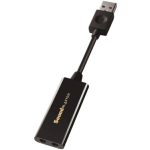 Creative Sound Blaster Play 3 External USB Sound Adapter, For Windows and Mac, Plug and Play, No Drivers Required, Upgrade to 24-Bit 96Khz Playback, 3.5 mm Headphone Jack, Black | CL-USBPLAY3