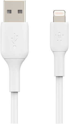 Belkin Lightning Cable, Boost Charge Lightning to USB Cable For iPhone, iPad, AirPods, MFi Certified iPhone Charging Cable, 6.6ft/2M, White | CAA001bt2MWH