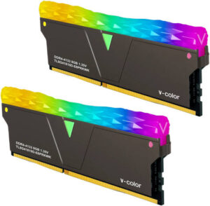 V-Color Prism Pro RGB 16GB (2x8GB) DDR4 Desktop Memory, 3200MHz Clock Speed, PC4-25600, CL16 CAS Latency, 1.35V Memory Voltage, RGB Fusion 2.0, Support Intel XMP, Hynix IC, Black | TL8G32816C-E6PRKWK