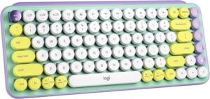 Logitech Pop Keys Wireless Mechanical Keyboard, With Customizable Emoji Keys, 10m Wireless Range, 3 Channels Easy-Switch, Bluetooth / USB Interface, UK Eng-Arabic Layout, Daydream Mint | 920-010817