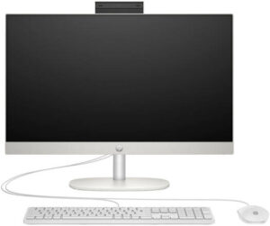 HP 24-CR0001L All-in-One Desktop Computer, 23.8" FHD IPS Display, Intel Core i7-1355U, 16GB RAM, 512GB SSD, Intel Iris Xe Graphics, HP 125 USB White Wired K/B & Mouse, Free Dos, White | 9A1A0PA