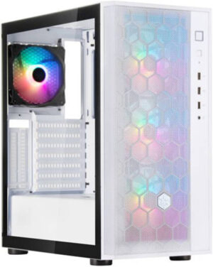 SilverStone Fara R1 V2 ATX Mid Tower Case, High Airflow Chassis, Tempered Glass, 140mm ARGB Fans, 360mm Radiator Support, 7+2 Expansion Slot, 161mm CPU Cooler, White | SST-FAR1W-PRO-V2