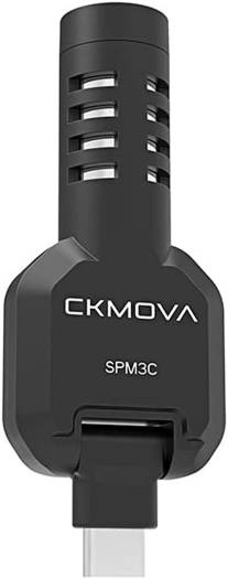 CKMOVA Flexible Compact Condenser Microphone, 180 Degree Rotation, Low-cut Filter 120Hz - Gain Switch with 2 Levels -10dB, 0dB, Plug and Play, No Battery Needed, for USB Type-C Devices, Black | SPM3C