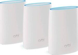Netgear Orbi Whole Home Mesh WiFi System with Advanced Cyber Threat Protection, 3-Pack - White | RBK53S-100UKS
