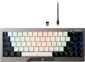 GAMDIAS Hermes M4 Hybrid 65% RGB Mechanical Keyboard, Wired/ Wireless/ BT Mode, Dual Colorway Keycaps, Anti-ghosting with N-key Rollover, 16.8 million RGB Lighting, Type-C | GD-HERMES-M4-HYBRID
