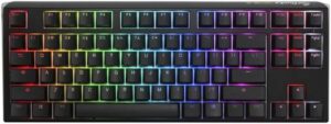 Ducky One 80% Mechanical Keyboard, Cherry MX Red Mechanical Switch, Double Shot PBT, Detachable USB-C, English Layout, Black | DKON2187ST-RUSPDCLAWSC1