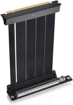 Thermaltake PCI-E 4.0 Dual 130mm 90 Degree Riser Cable, Up to 16Gbps Data Transmission Rate, Dual-90 Degree Connecters, EMI Shielding, Black | AC-071-CO1OTN-C1