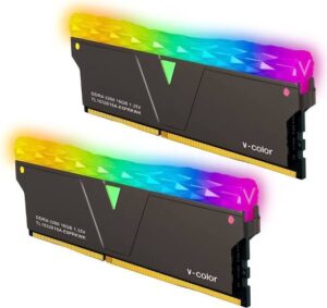 V-Color Prism Pro RGB 32GB (2x16GB) DDR4 Desktop Memory, 3600MHz (PC4-2880) Clock Speed, CL18 CAS Latency, 1.35V Memory Voltage, RGB Synchronization, Support Intel XMP, Black | TL1636818A-E6PRKWK