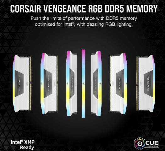 CORSAIR Vengeance RGB 64GB (2 x 32GB) DDR5 Dual Channel Desktop Memory, 288-Pin, 5600MHz Speed, 36-36-36-76 Latency Timing, Intel XMP 3.0 Chipset, White | CMH64GX5M2B5600C36W - Image 5