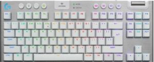Logitech G915 X LIGHTSPEED TKL Mechanical Keyboard, Tactile Switches, Double-Shot PBT Keycaps, LIGHTSYNC RGB Illumination, Tri-Mode Connectivity, English (US) Layout, White | 920-012737