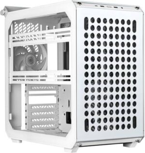 Cooler Master QUBE 500 Flatpack Mid-Tower ATX Computer Case, 1x 120mm SF ARGB White PWM Fan, Up to 280mm Radiator & 8x Fan Support, Steel, Plastic, TG Materials, White | Q500-WGNN-S00