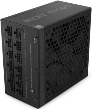 NZXT C1000 80 PLUS Gold Fully Modular Power Supply, 1000W Power, ATX12V v3.1, Fluid Dynamic Bearing, Japanese Capacitors, Active PF Correction, Matte Black | PA-0G2BB-UK