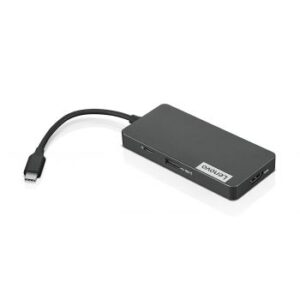 Lenovo USB-C 7-in-1 Hub, with USB-C Laptop Charging Port, USB 3.1, USB 2.0, HDMI, TF Card Reader, SD Card Reader, Iron Grey | GX90T77924