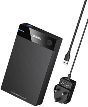 Ugreen USB 3.0 3.5'' Hard Drive Enclosure, 5Gbps Data Transfer, All Round Protection, Plug & Play, SATA I/II/III Internal Interface, Black | 50424