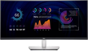 Dell P3424We Curved USB-C Hub Monitor, 34" WQHD IPS Display, 60Hz Refresh Rate, Up to 5ms (GtG) Response Time, 3800R Curvature, 1.07 Billion Colors, Black | P3424We