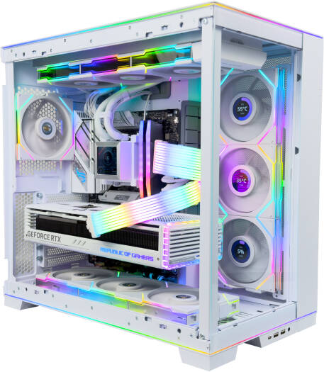 Crystal Gaming PC - AMD Ryzen 9 9950X3D 16 Cores 32 Threads, NVIDIA RTX 5080 16GB, 32GB DDR5 RAM 6000MHz, 1TB SSD Gen 5, 850W 80 PLUS PSU, 360mm Liquid CPU Cooler, Wi-Fi + BT