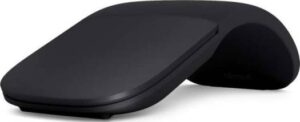 Microsoft Arc Wireless Mouse, Ultra-Slim & Lightweight, BlueTrack Technology, Up to 1200 FPS Imaging Rate, 1000 PPI Resolution, Bendable Tail, Black | ELG-00008 / ELG-00001