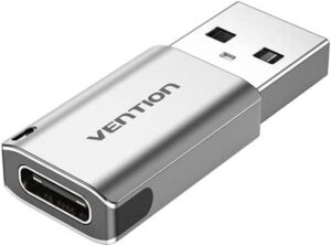 Vention USB 3.0 Male to USB-C Female Adapter,  PC Connect with Headset, 5Gbps transmission Rate, 3A High Current, Gray Aluminum Alloy Type | CDPH0
