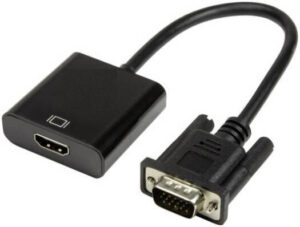 Generic VGA to HDMI Adapter, Male-to-Female, Stable Signal Transmission, High-Definition Output, Plug-and-Play Functionality, Black | VGA TO HDMI