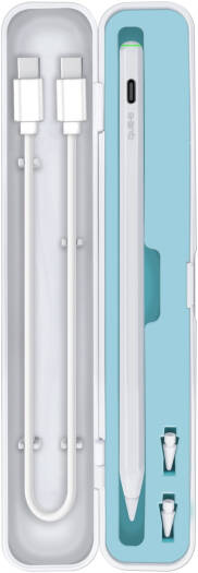 Promate Quill-3 Stylus Pen, Palm and Tilt Recognition, Wireless Charging, Replaceable Nibs, Convenient On/Off Button, Auto-Sleep Functionality, White | QUILL 3