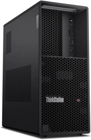 Lenovo ThinkStation P3 Tower Desktop Computer, Intel Core i7-14700 Processor, 16GB RAM, 512GB SSD, Intel UHD Graphics 770, Wired English/Arabic Keyboard & Mouse, Win 11 Pro, Black | 30GS00BDAX