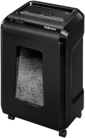 Fellowes Powershred 92Cs Cross-Cut Shredder, 7 Gallon Bin Capacity, Shreds Up to 18 Sheets, 4x38mm Cut Size, P-4 Security Level, Safesense Technology, Black | 92cs