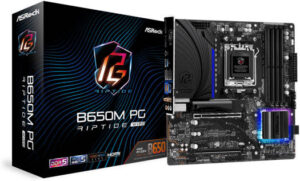 ASRock B650M PG Riptide WiFi Micro ATX AMD Motherboard, AMD B650 Chipset, 4x DDR5 DIMM Slots, 192GB Max Memory, 2x M.2 Sockets, Wi-Fi 6E Module, HDMI & DP Ports | 90-MXBKR0-A0UAYZ
