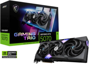 MSI GeForce RTX 5070 Gaming Trio OC Graphics Card, 12GB GDDR7 192-Bit Memory, 2610 MHz Boost Clock, 6144 CUDA Cores, 28 Gbps Memory Speed, PCI Express Gen 5 | 912-V532-019
