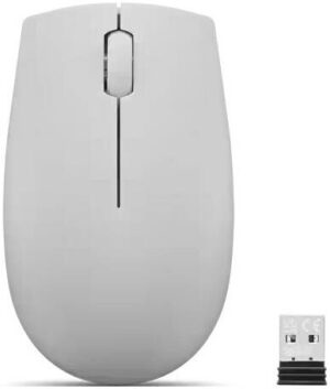 Lenovo 300 Wireless Compact Mouse, 2.4 GHz RF Wireless Connection, 1,000 dpi Laser Sensor, 3 Buttons, 32' / 10 m Wireless Range, Single AA Battery, Arctic Grey | GY51L15678
