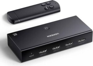 UGREEN HDMI Switch 4K 60Hz 3 in 1 out HDMI Switcher, Supports HDR/CEC/3D/HDCP 1.4 for 4K x 2K@60Hz/ FHD 1080P, 1* USB Type-C, Compatible with PS5 PS4 Xbox Fire Stick Roku Apple TV PC, Black | 15376