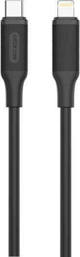 Green Lion USB Type-C to Lightning Head PVC Cable 1Meter PD 27W Fast Charging, 480Mbps Transfer Speed, Charge & Sync, Secure & Safe, 10000 Bends Life Span (Black)