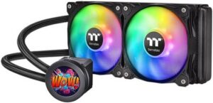 Thermaltake Floe Ultra 240 RGB AIO Liquid CPU Cooler, 2.1” TFT-LCD Display, 2x120mm Fan, 3200 RPM Motor Speed, 4.56W Power, Intel LGA 2066/2011 AM5/AM4 Black | CL-W349-PL12SW-A