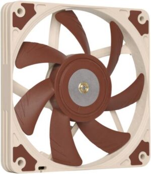 Noctua NF-A12x15 FLX Case Fan, 120mm x 120mm Fan Size, 1850 RPM Fan Speed, 55.44 CFM Fan Airflow, SSO2 Bearing, AAO Frame, A-Series with Flow Acceleration Channels, Brown | NF-A12x15 FLX