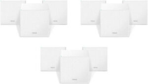 Tenda Nova AC2100 MW12 Whole Home Mesh Wi-Fi System Wireless Router, (3-Pack x 3), Tri-band, 3 Gigabit Ports, Easy Set Up, Work with Alexa, 300 Mbps, Wave 2 MU-MIMO | Nova MW12-3 (3-Pack x 3)