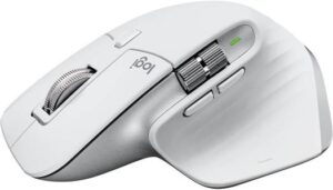 Logitech MX Master 3S for Mac Wireless Mouse, 2.4GHz RF & BT LE, 8000dpi Darkfield Optical Sensor, Quiet Click Butons, MagSpeed Electromagnetic Scrolling, Up to 70 Days Battery, Pale Gray | 910-006572