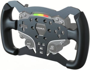 MOZA ES Formula Wheel Mod, 280mm Formula Wheel Mod, Aviation Grade Aluminum Body, Rubber Grips, Racing-level Quick Release System, Black | RS032