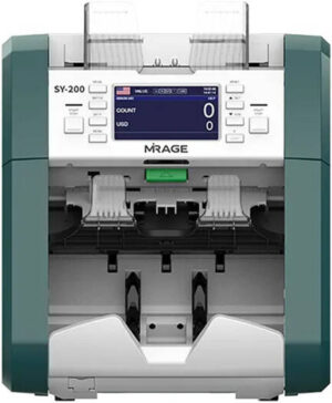 Mirage SY-200 Supreme Two Pocket Banknote Discriminator & Fitness Sorter, 500 Notes Hopper Capacity, 200 Notes Stacker Capacity, Dual CIS / UV, MG (18ch), IR Sensors, Green | SY-200
