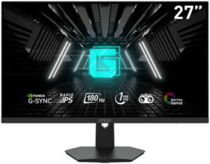MSI G274F eSports Gaming Monitor, 27" FHD Rapid IPS Display, 180Hz Refresh Rate, 1ms (GtG) Response Time, NVIDIA G-Sync Technology, 16.7m Display Colors, 2x HDMI / DP Video Ports, Black | G274F