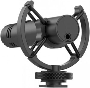 SYNCO MIC-M2S On Camera Microphone - Cardioid with High-pass Filter, Electret Condenser, 100Hz High-pass Filter & Rubber Shock Mounts, Operates for 90-110H with AAA Battery, Black | MIC-M2S - BK