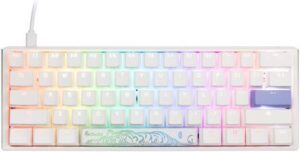DUCKY One 3 Classic RGB LED Mini 60% Gaming Keyboard, True PBT Double-Shot Keycaps, Solid Stance, Cherry MX-Red Switches, US, USB-C Port White | DKON2161ST-RUSPDPWWWSC1