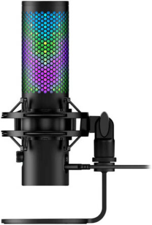 HyperX QuadCast 2 S - USB Microphone, Future Ready Audio, Tap-to-Mute Sensor, Detachable Shock Mount, Dynamic Lighting Display, Mic Status LED Indicators, Black | 9A273AA