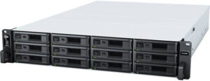 Synology RX1223RP 2 RU Expansion Unit, 12x 3.5" / 2.5" STA Drive Bays, 1x Mini-SAS HD Expansion Port, Hot-Swappable Drives, RAID Management, Dual Redundant Power Supply, Black | RX1223RP