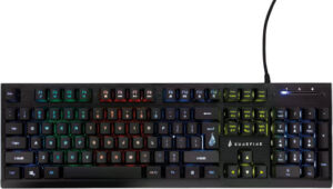 SureFire Kingpin X2 Metal RGB Wired Gaming Keyboard, 104 Keys, Anti-Ghosting Keys, Multimedia Function Keys, Programmable RGB Lighting, 8ms Response Time, Membrane, ENG Layout, Black | 48707