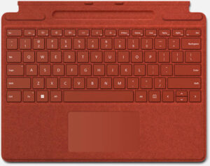 Microsoft Surface Pro Signature Keyboard, Full Mechanical Keyset, Backlit Keys, Large Touchpad, Storage & Charging Tray, For Surface Pro 8/ Pro X, ENG Layout, Poppy Red | 8XA-00035