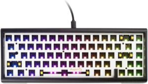 Ducky One ProjectD Tinker65 Barebone Mechanical Keyboard, Hot-Swappable, Gasket Mount, 1000Hz Polling Rate, ABS Plastic Case, FR-4 Baseplate, Detachable USB Type-C Cable, Black | PKTI2367AST-ANSI01