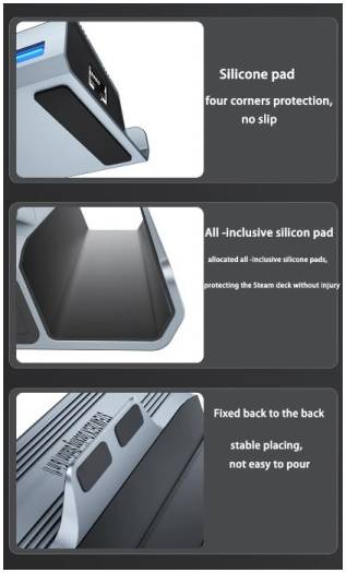 Generic 8 In 1 Docking Station, For Steam Deck, HDMI 4K@30Hz, Gigabit Ethernet, 2 USB-A 3.0 and Full Speed Charging USB-C Port, SD/TF Card 3/0, VGA 60. Hz, Gray | V254 - Image 5