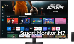 Samsung M7 M70D Smart Monitor, 32" 4K UHD VA Display, 60Hz Refresh Rate, 4ms (GtG) Response Time, WiFi 5 & BT 5.2 Connectivity, Built-In Speakers, Tizen Operating System, Black | LS32DM702UMXUE